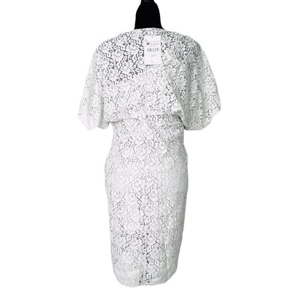 Zara Collection Dress Light Gray All Lace Wedding Guest Party  Size Medium - Picture 6 of 14